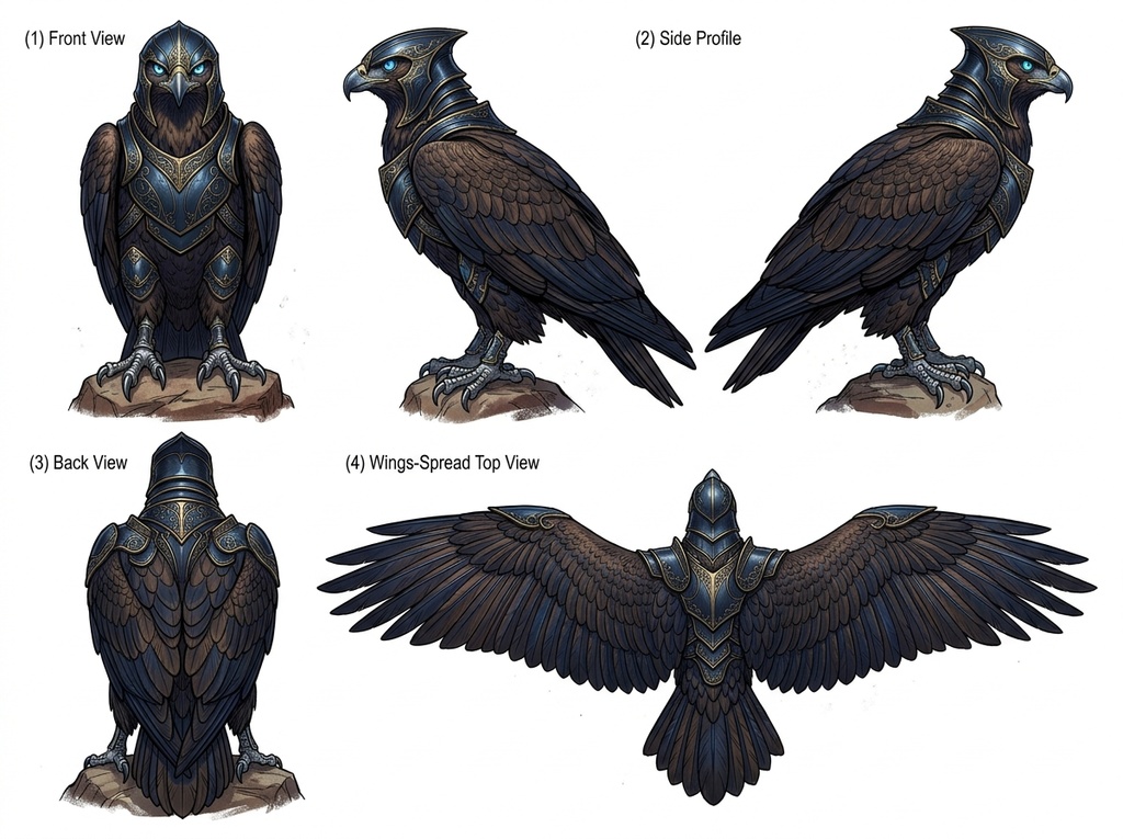 AI作成ヴェスティア・アクィラ4面図PSD