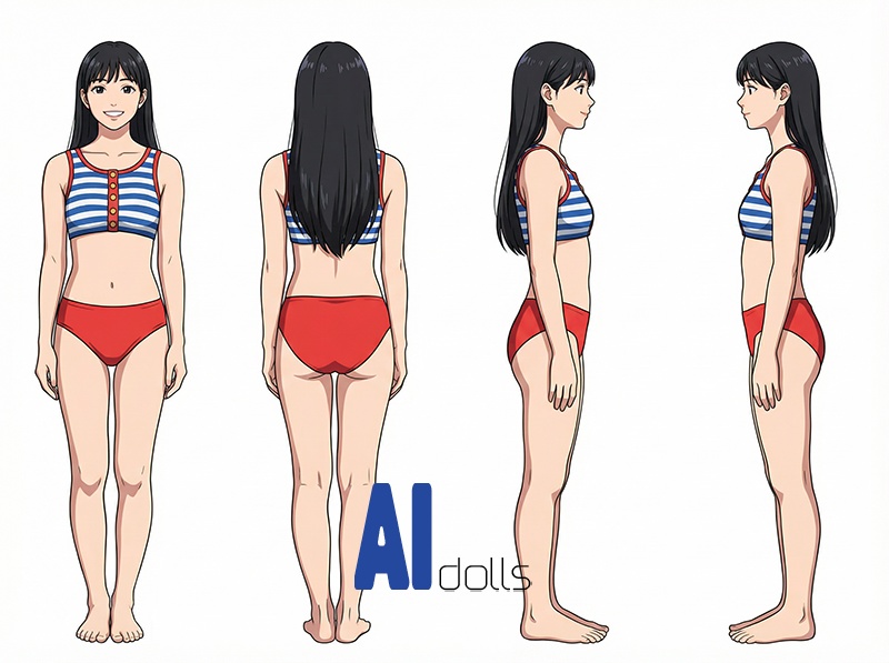 AI作成 AIdolls No4 小野寺 乙葉 4面図PSD