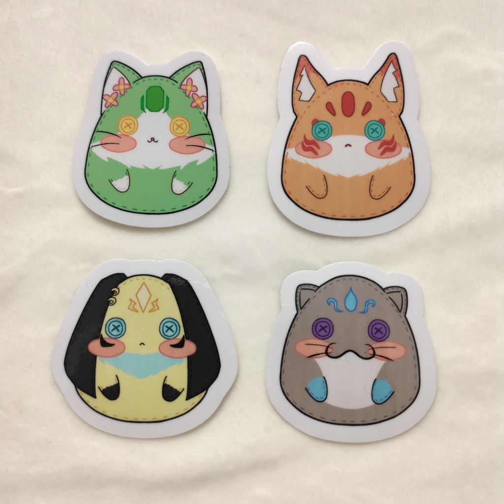 ぬい風ステッカー 4種セット