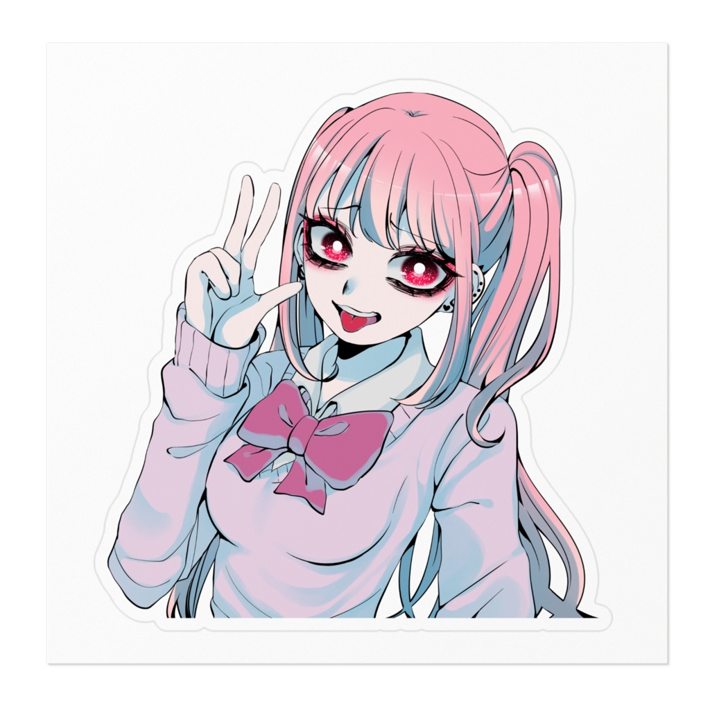 ぶりっ子少女ステッカー