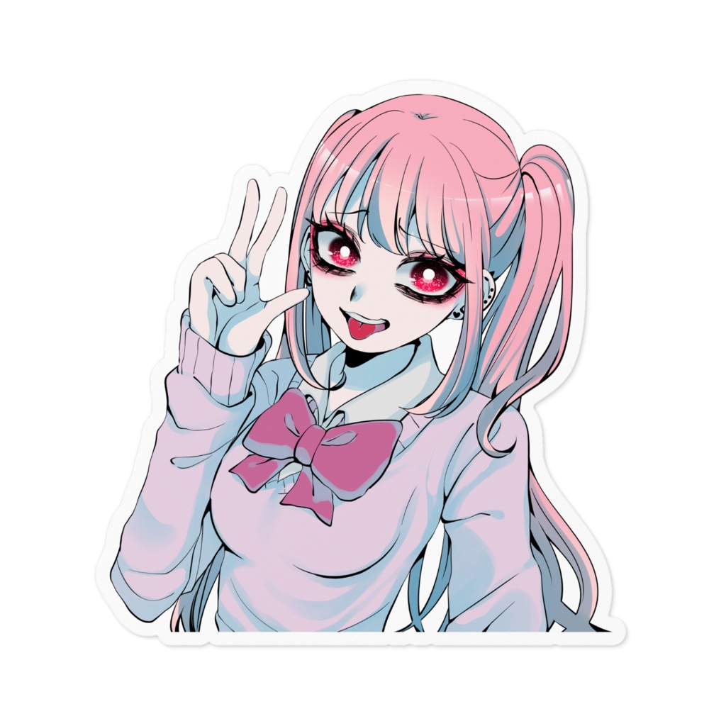 ぶりっ子少女ステッカー