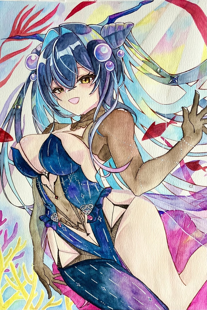 セイレーン　水彩原画　Ａ４