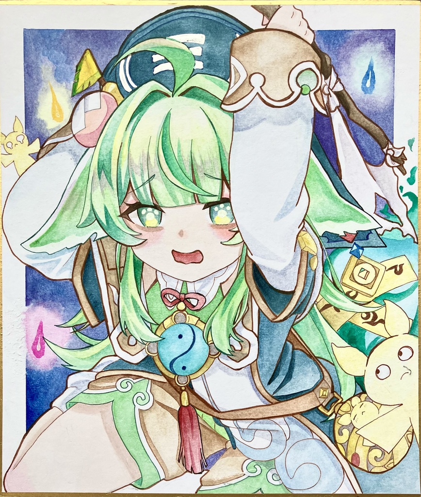 フォフォ　色紙原画　中サイズ