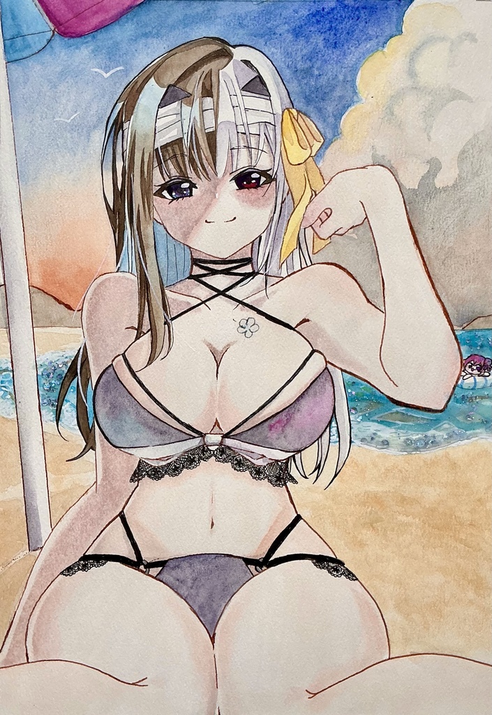 水着モダニア　　水彩原画
