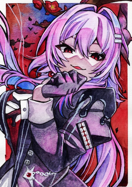 長夜月　アナログイラスト原画