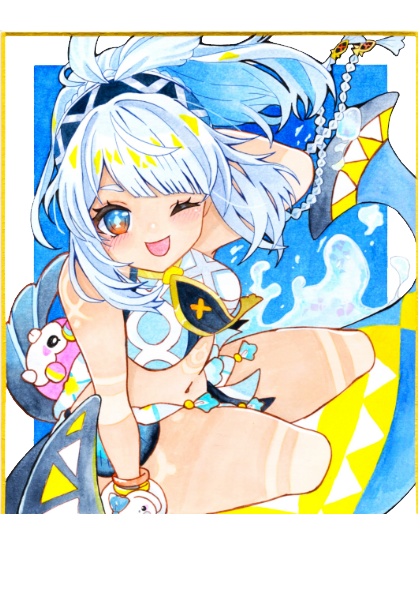 ムアラニ　色紙原画　中サイズ