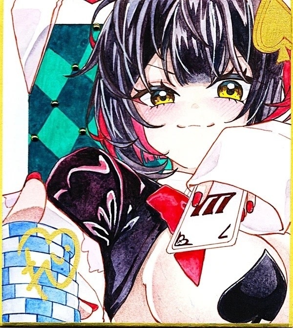 ルージュバニー🐇　色紙原画小