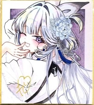 シラツル　小サイズ水彩色紙原画