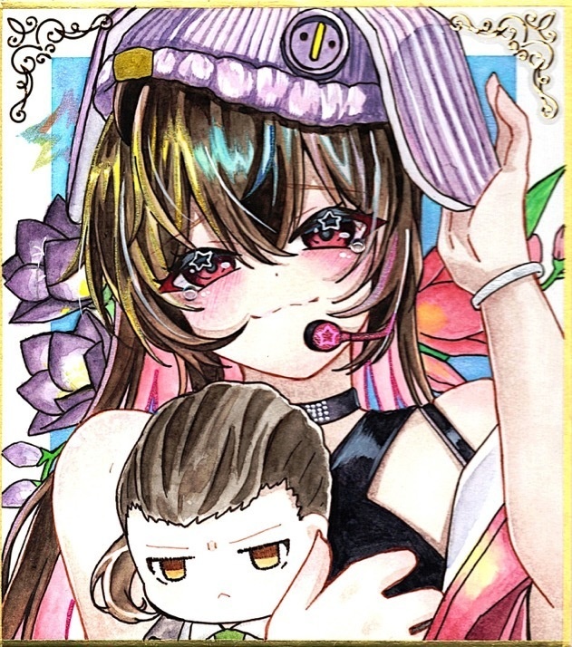 プリティー　小サイズ水彩色紙原画