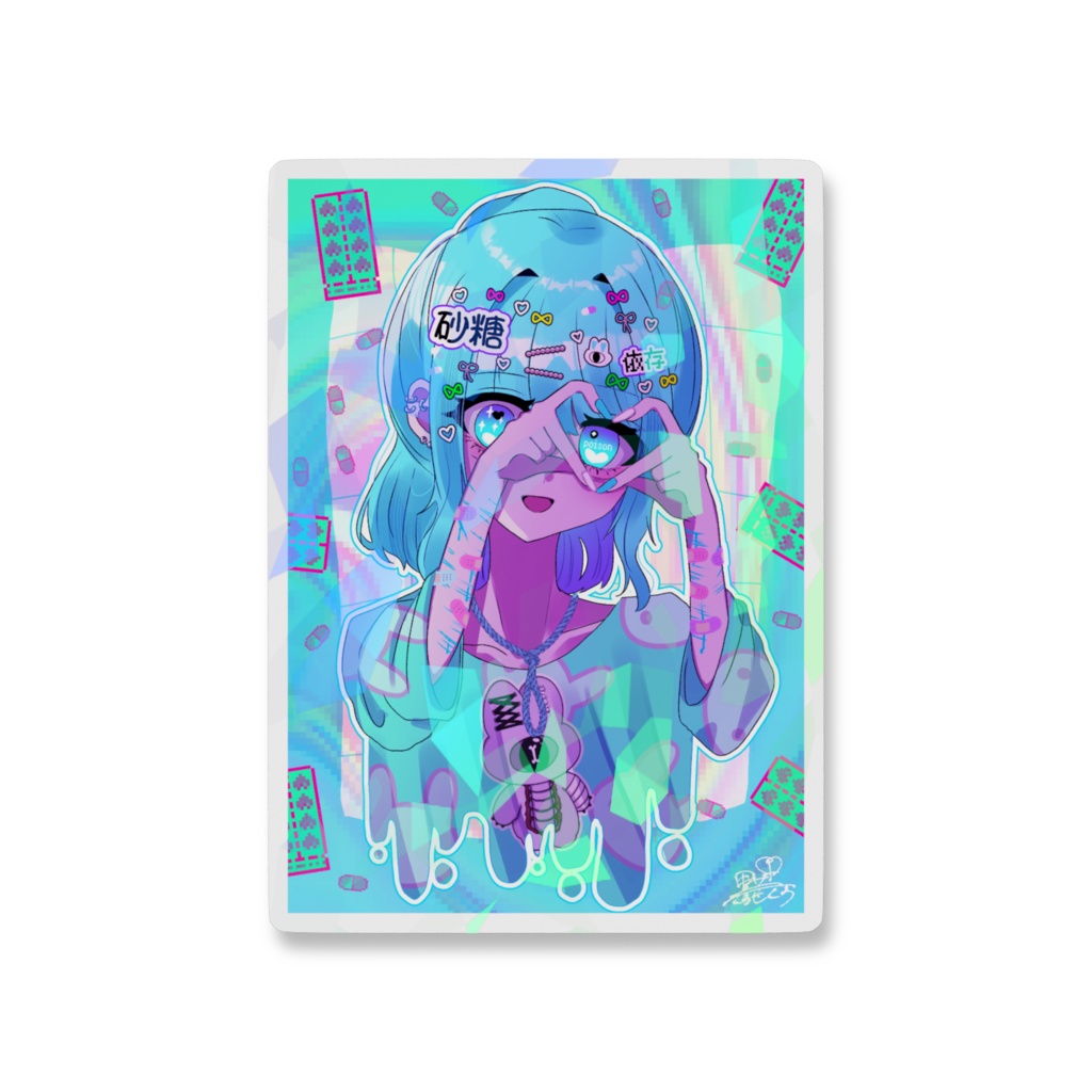 ラムネちゃんスマホステッカー(スクエア)