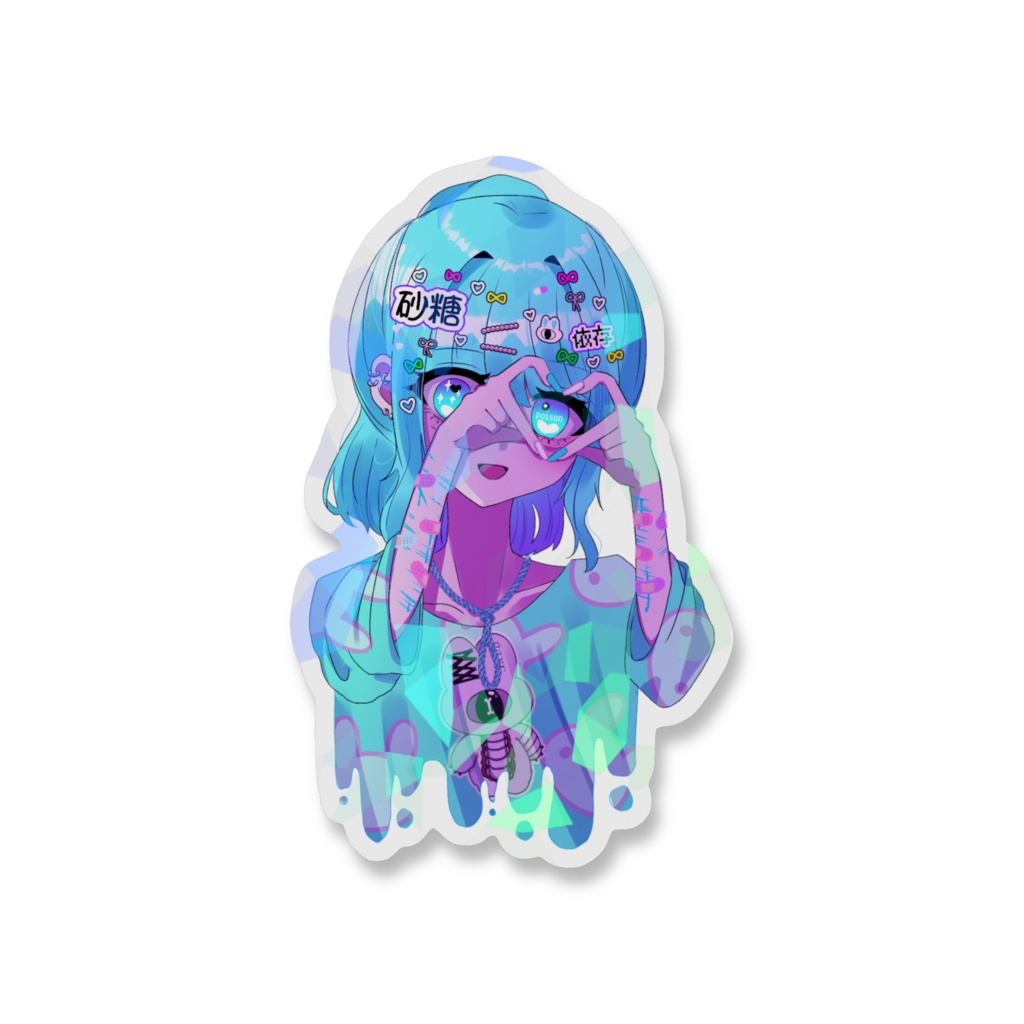 ラムネちゃんスマホステッカー(ダイカット)