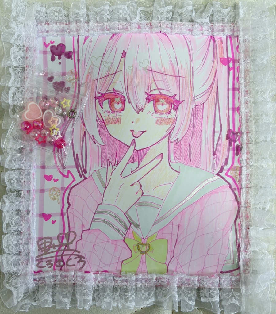 レースデコレーション原画色紙(空元気ちゃん)