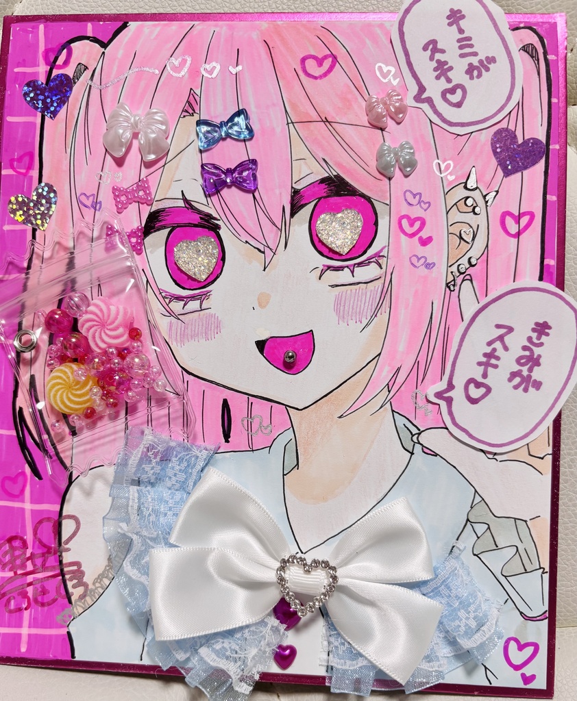 愛が重い空元気ちゃん原画色紙