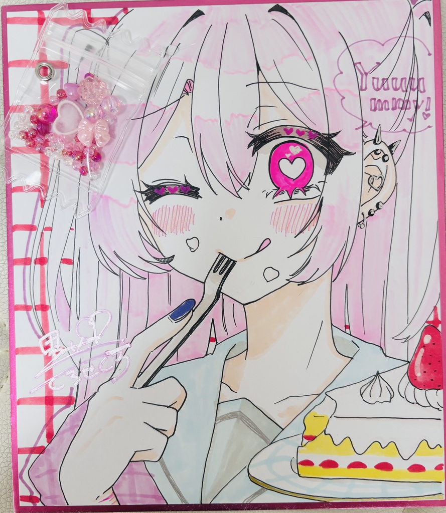 ショートケーキ空元気ちゃん原画色紙