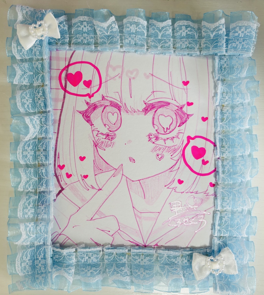 あなたの事が好きすぎるボブちゃんのミニ原画色紙