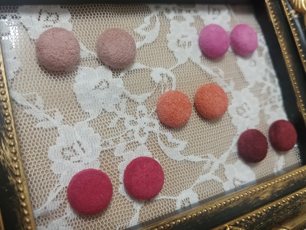 スエードカボション ピアス/ノンホールピアス 小2個セット