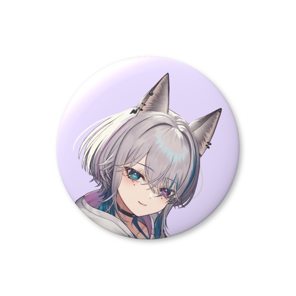 隣月キョウ 缶バッチ狐耳ver.