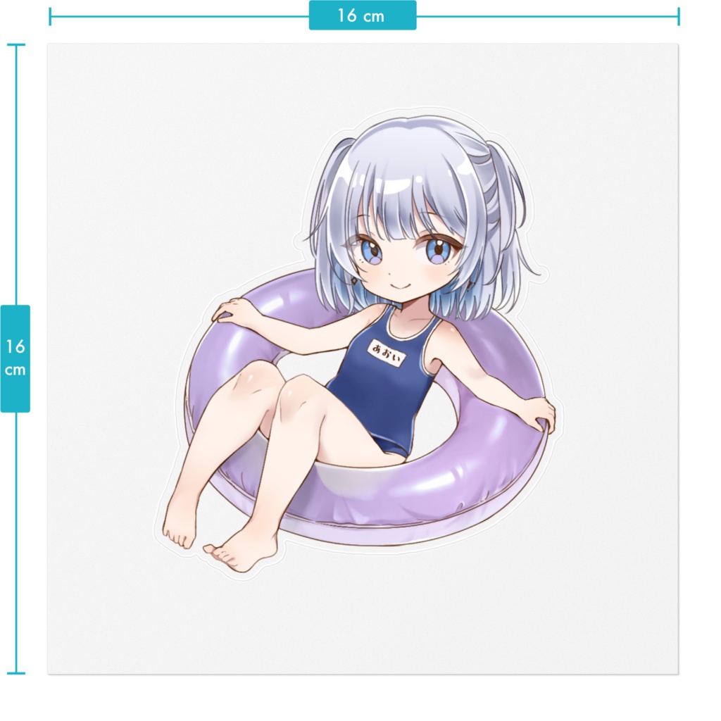 【受注生産】スク水しーちゃんステッカー(大)