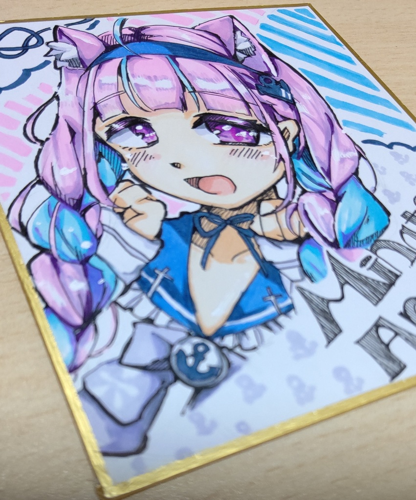 淡海あぶく　色紙イラスト 湊あくあちゃん色紙 - yukinonoomise - BOOTH