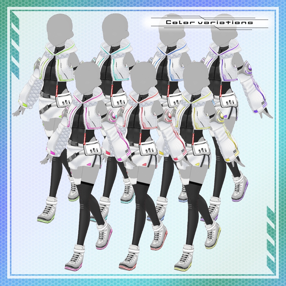 【VRoid】サイバーウェア トータルコーディネイトセット