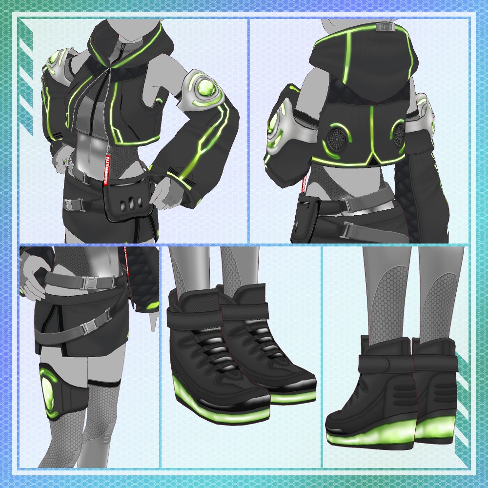 【VRoid】サイバーウェア トータルコーディネイトセット