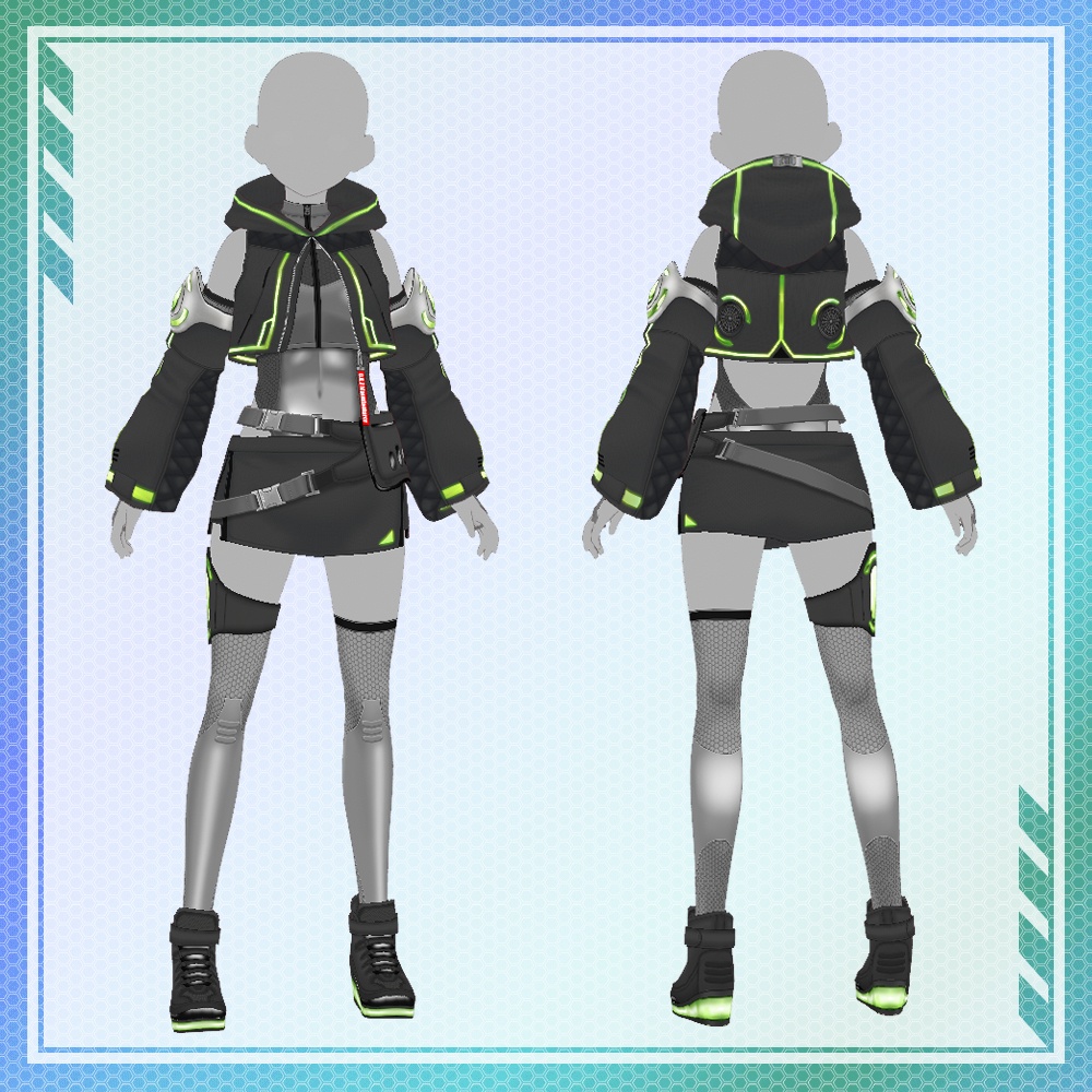 【VRoid】サイバーウェア トータルコーディネイトセット