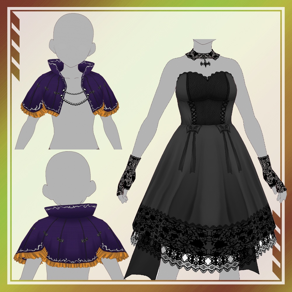 【VRoid】ハロウィン用ドレスセット