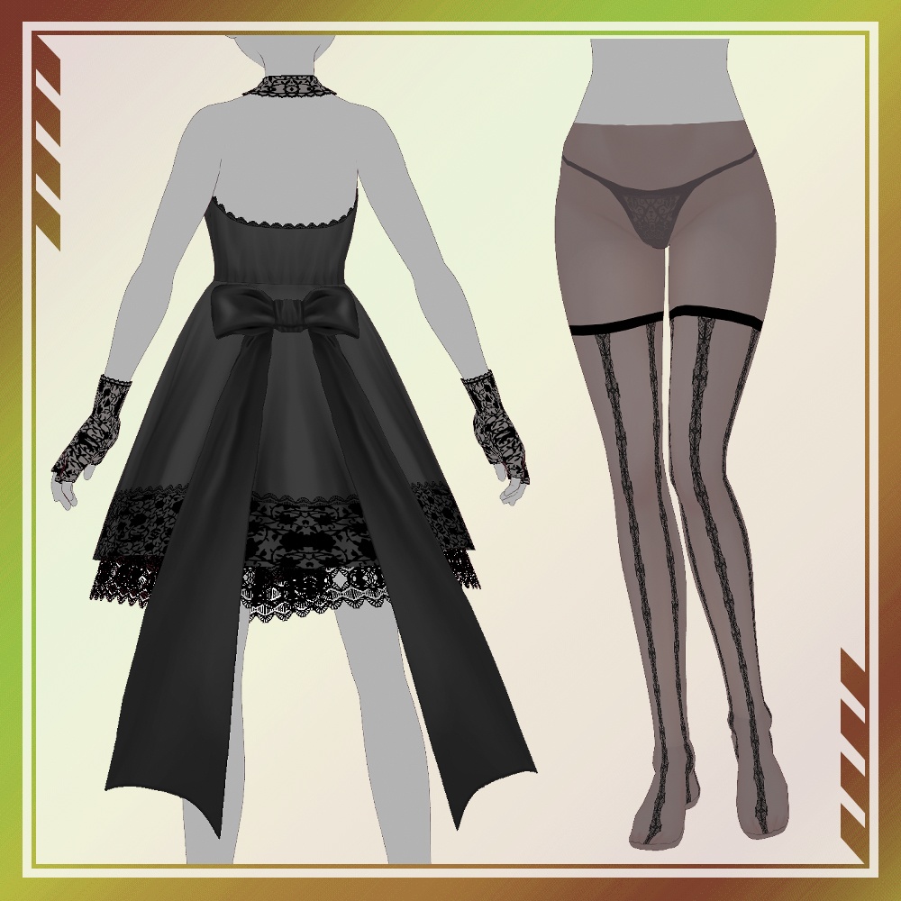 【VRoid】ハロウィン用ドレスセット