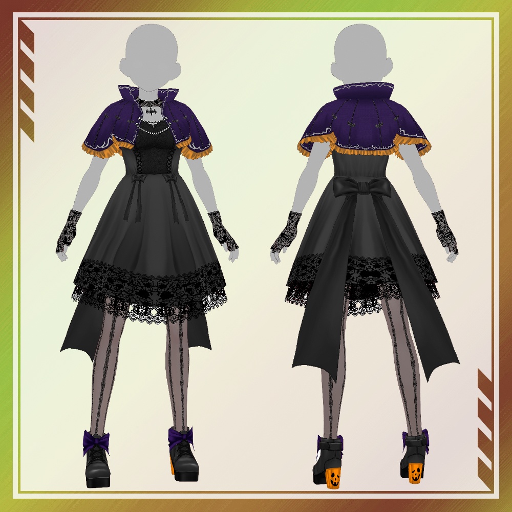【VRoid】ハロウィン用ドレスセット