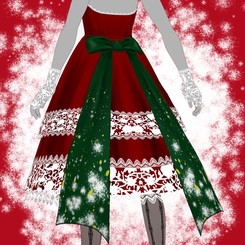 【VRoid】クリスマス用ドレスセット