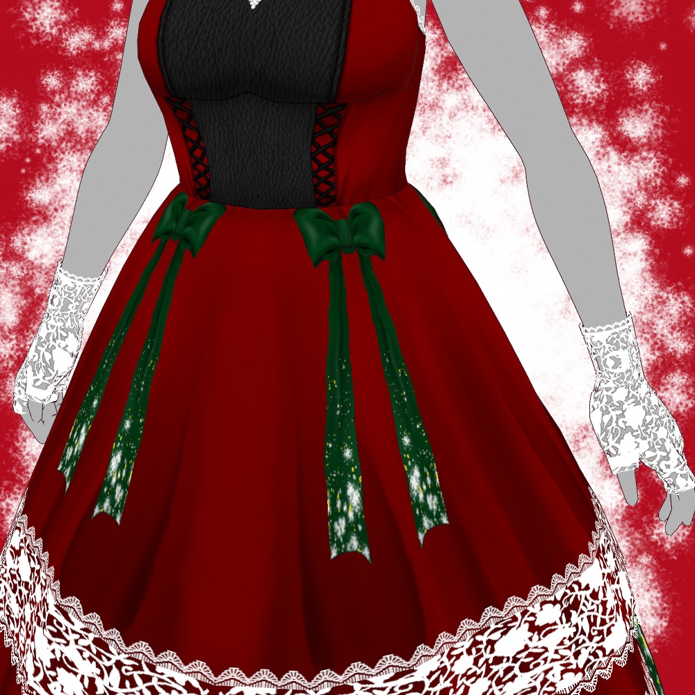 【VRoid】クリスマス用ドレスセット