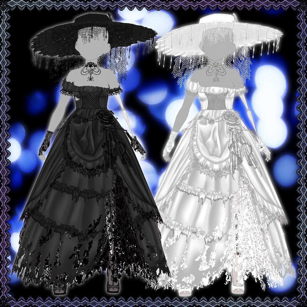 【VRoid】ハロウィン向けゾンビドレス