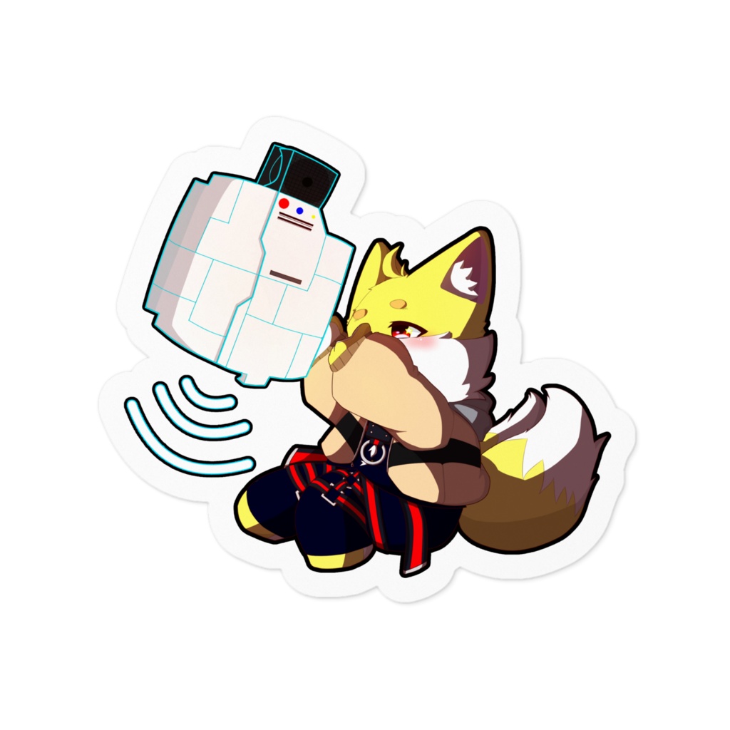 ミニ猫狐ステッカー
