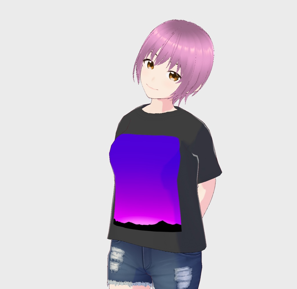 VRoid Tシャツ Dawn Purple 墨