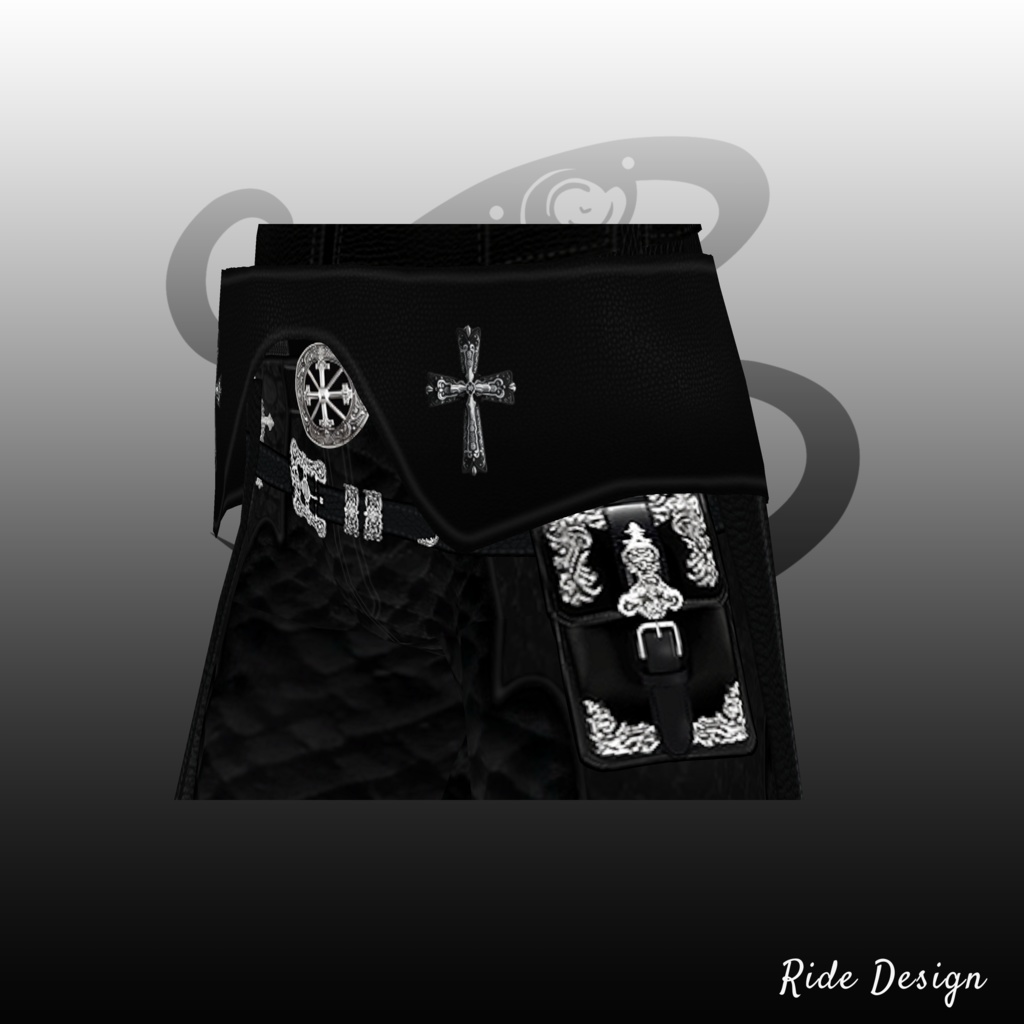 【VRoid 正式版】衣装セット ブラックレザーアーマー(バロック) 【VRoid Official Version】 Costume Set Black Leather Armor (Baroque) ※Ver1.1