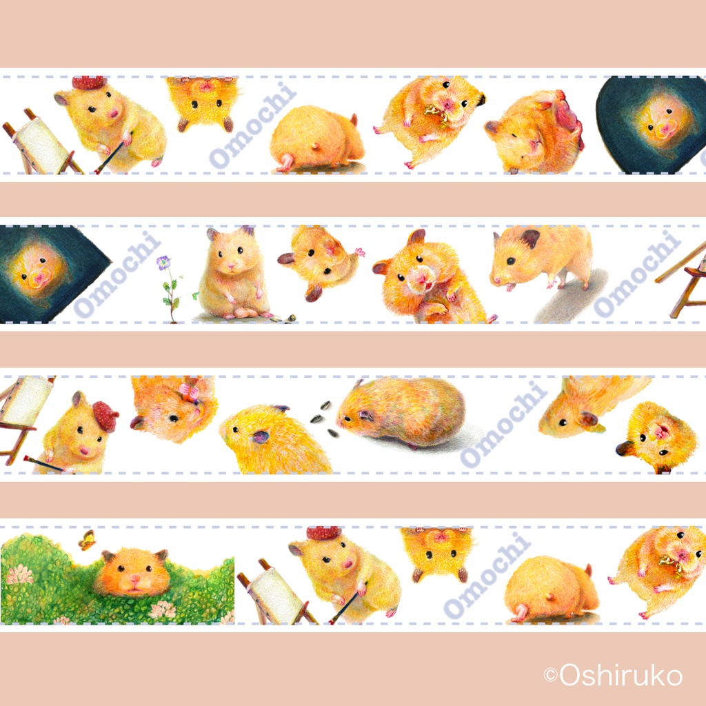 おなかいっぱいおもち 複製原画 壁掛けできる木製フレーム付き おしるこイラストレーション Booth