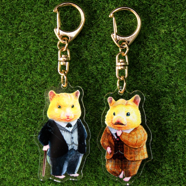 アクキー ハムスターになったシャーロック ホームズ ワトソン アクリルキーホルダーセット おしるこイラストレーション Booth