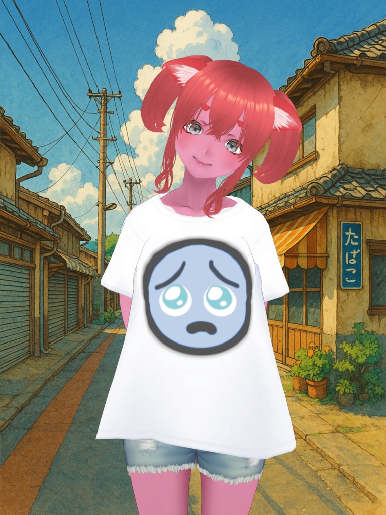 【VRoid衣装】ぴえんTシャツ【NackrAy】