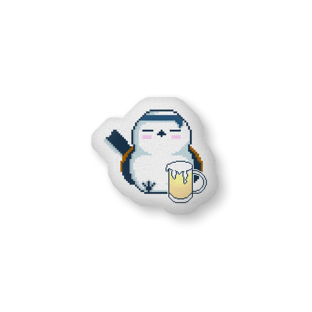 酒飲みシマエナガのクッション