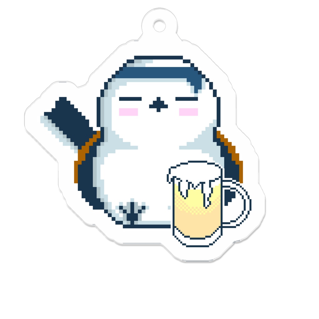 酒飲みシマエナガのアクリルキーホルダー