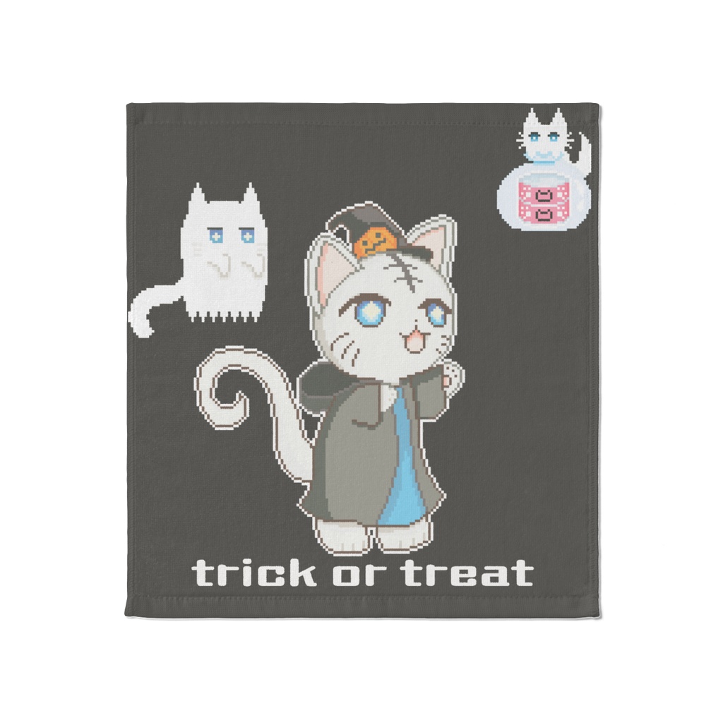 ハロウィン猫ドット タオル