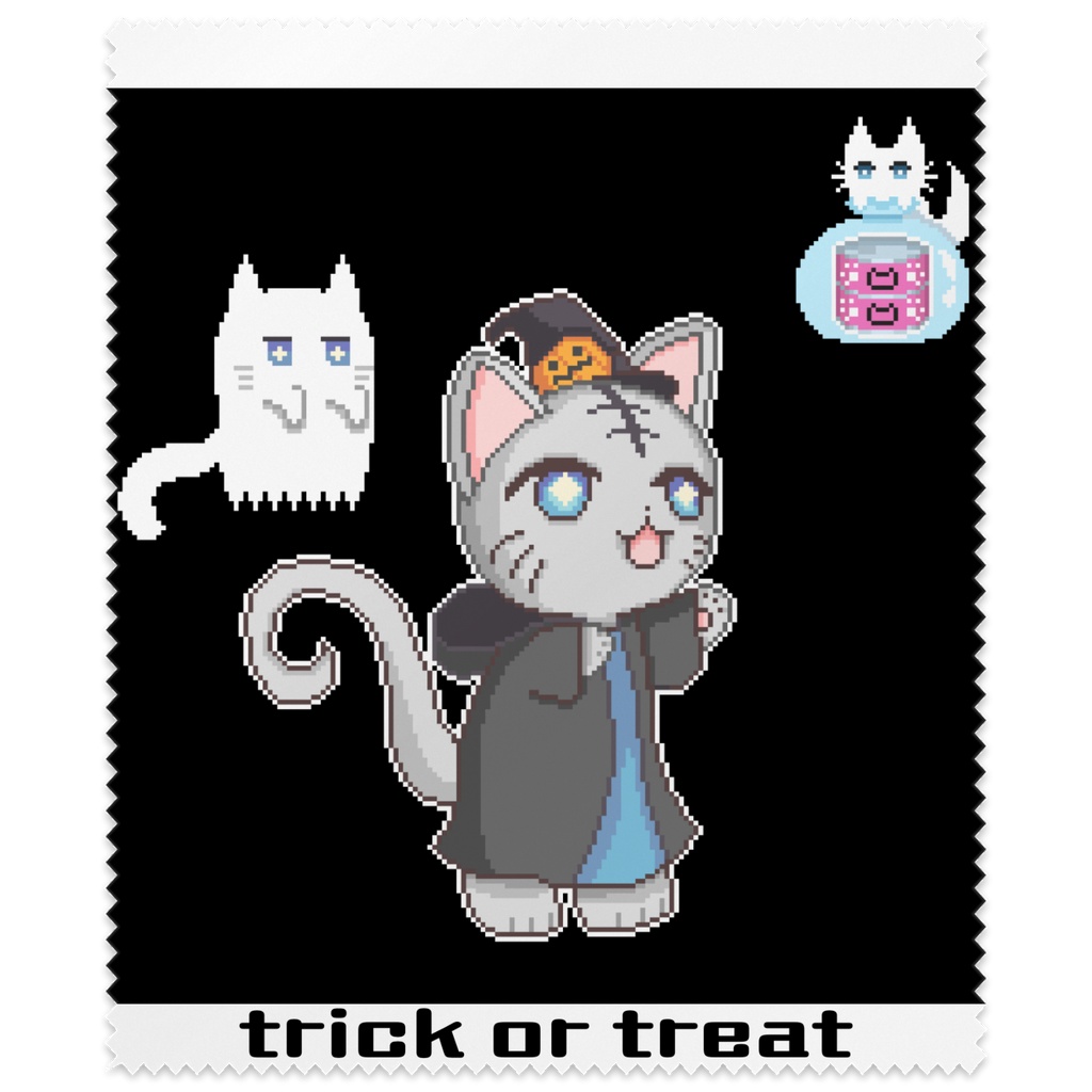 ハロウィン猫ドット　眼鏡拭き