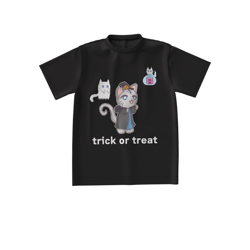 ハロウィン猫ドットのビックシルエットTシャツ
