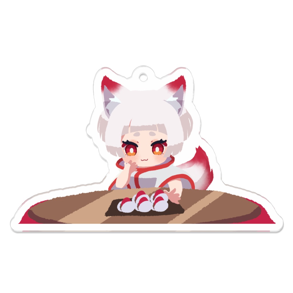 真琴アカネ - アクリルキーホルダー(イチゴ大福とアカネ)