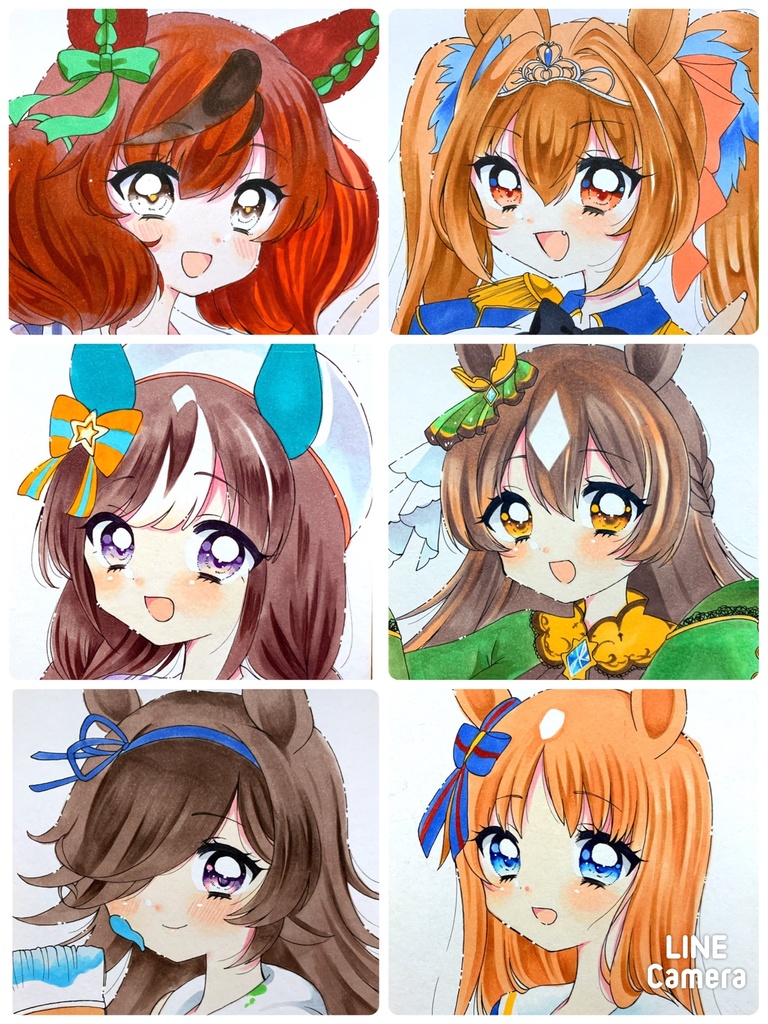 原画 手描きイラスト ミニ色紙 ウマ娘