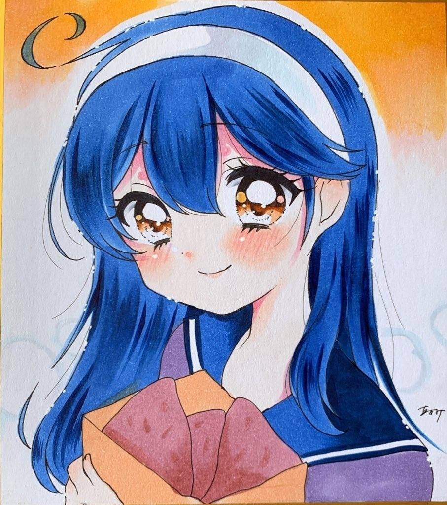 原画 手描きイラスト 艦これ ミニ色紙