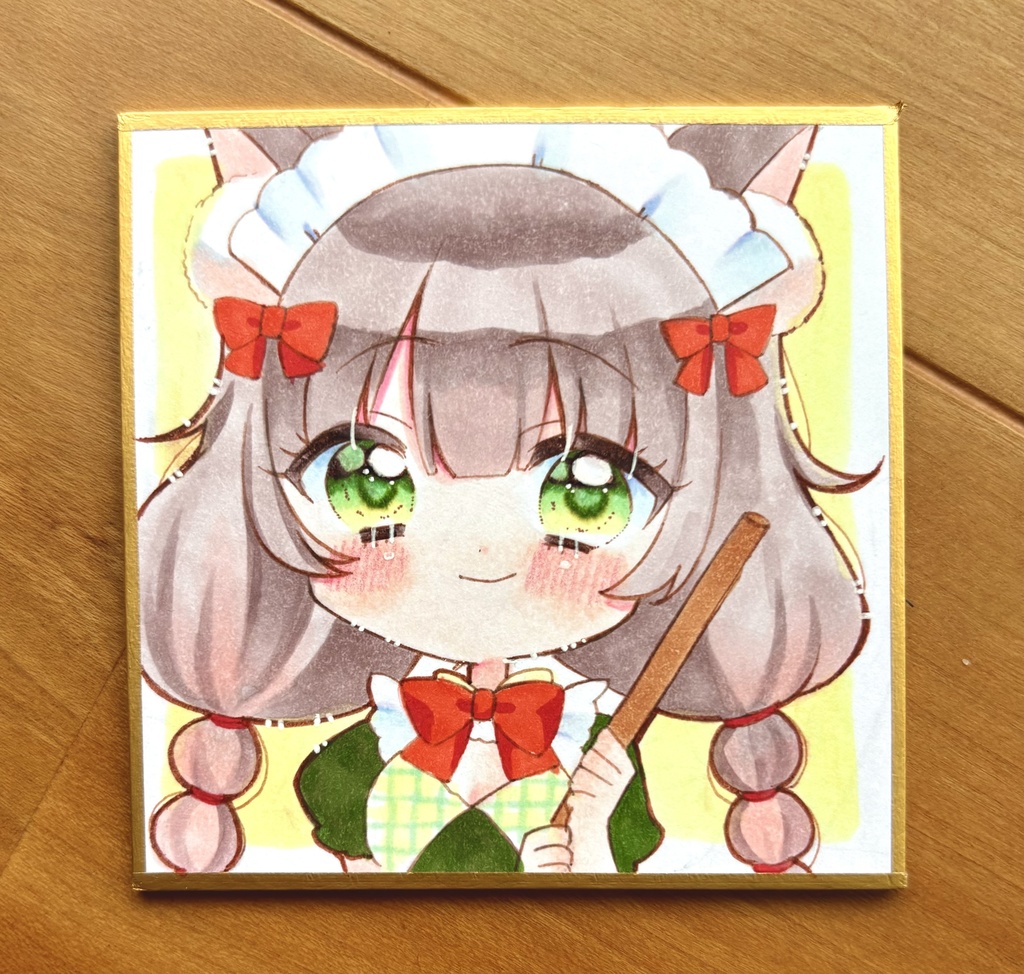 原画 手描きイラスト ねこみみメイド 創作