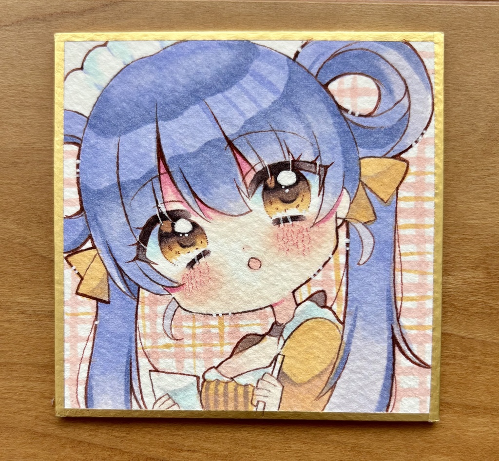 原画 手描きイラスト 創作 メイド ツインテール