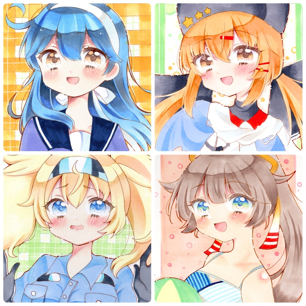 原画 手描きイラスト 艦隊これくしょん ミニ色紙