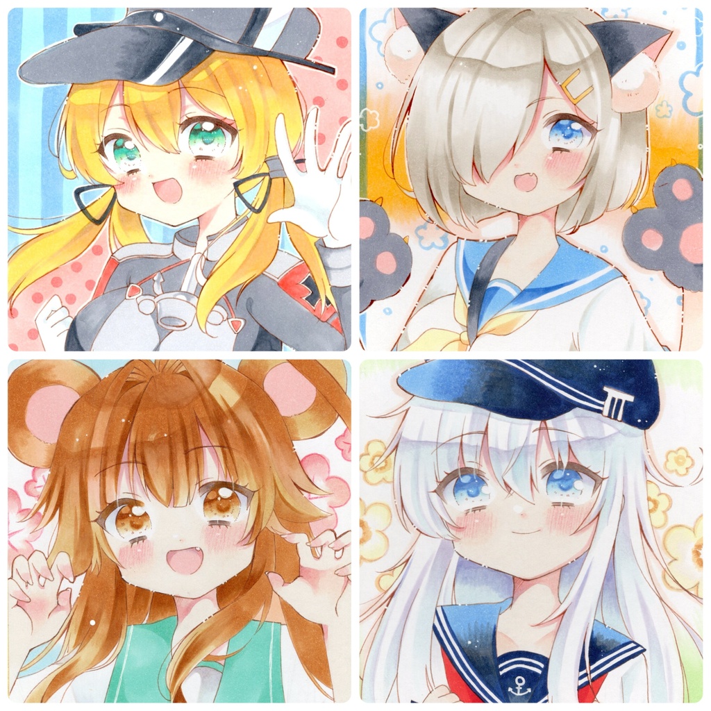 原画 手描きイラスト 艦隊これくしょん ミニ色紙